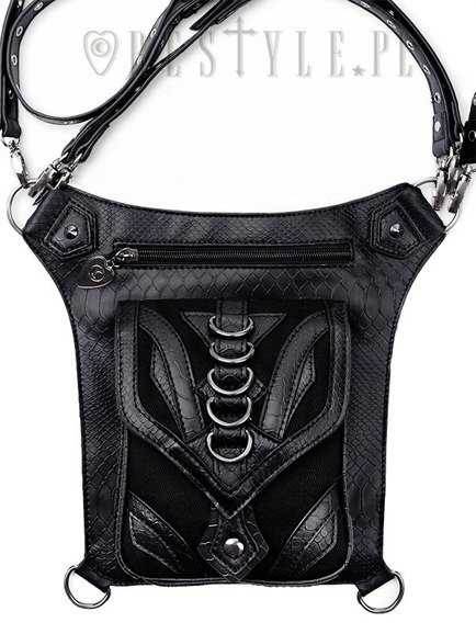 Black hip bag with pockets, pocket belt, steampunk utility belt "DRAGON HOLSTER BAG" 