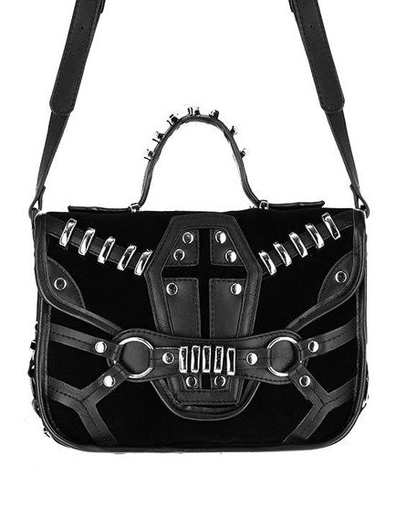 Coffin Purse Gothic Bag with a harness