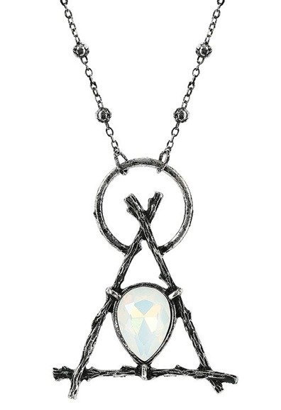 Gothic Branch Delta silver pendant with opal