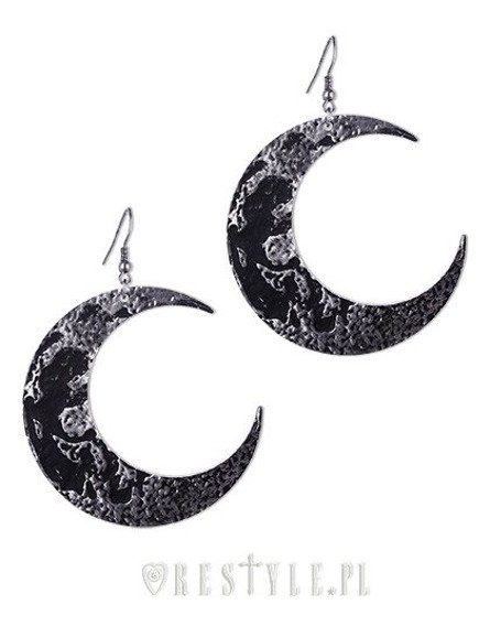 Gothic Earrings, Crescent, occult fashion "MOON TEXTURED EARRINGS"