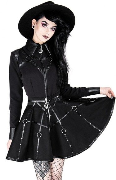 Gothic black harness circle MOON MISTRESS SKIRT - Restyle