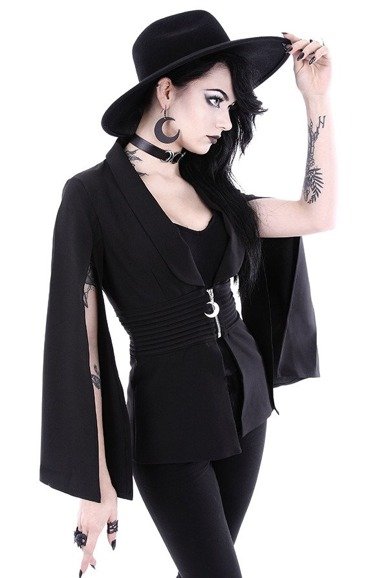 Gothic jacket with cape sleeves and moon zipper "GODDESS JACKET"