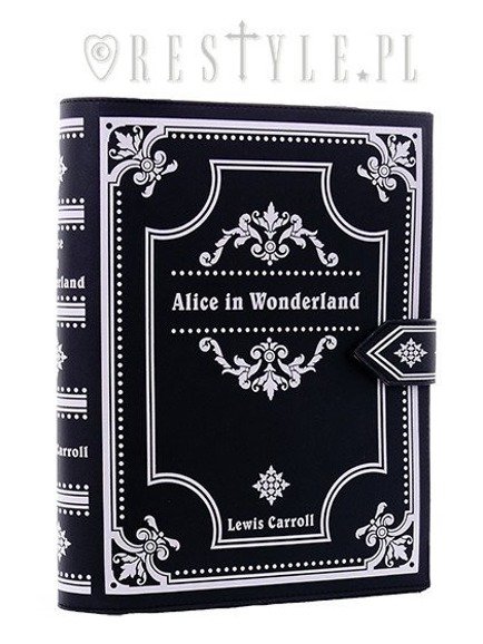 Gothic lolita handbag, Black book Lewis Carroll "Alice in Wonderland" 