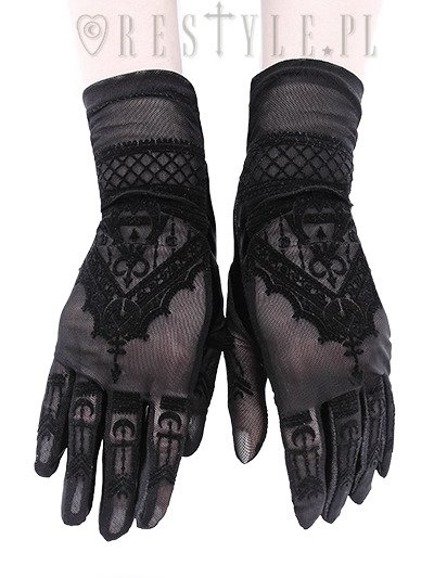 Gothic mesh gloves mehndi pattern, alchemical symbols "Henna Gloves"