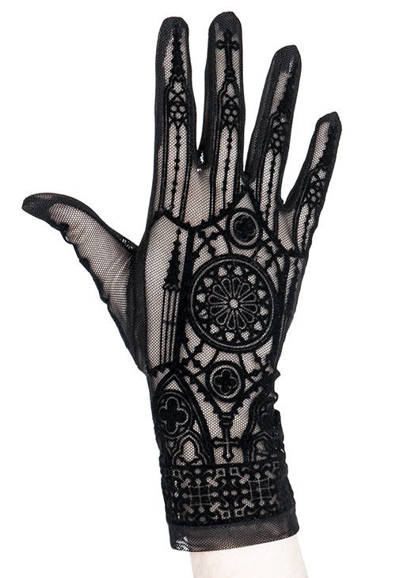 Gothic mesh gloves with cathedral pattern CATHEDRAL GLOVES