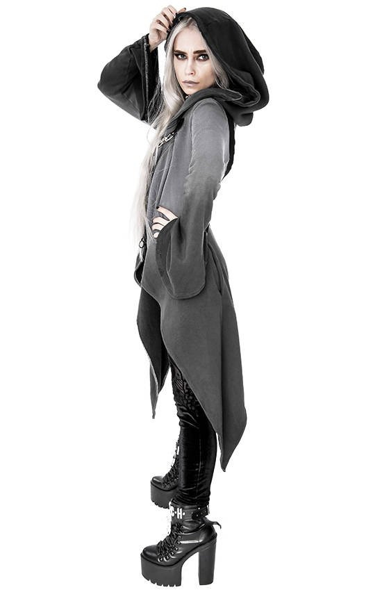 Gray long Gradient Hoodie