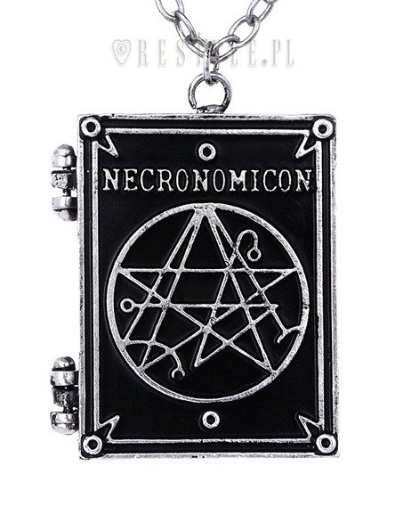 Locket pendant, book shaped necklace, occult jewellery, crescent "NECRONOMICON BOOK"