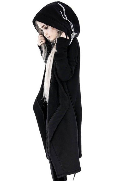Long, gothic Into the Wild Hoodie with oversized hood and antlers
