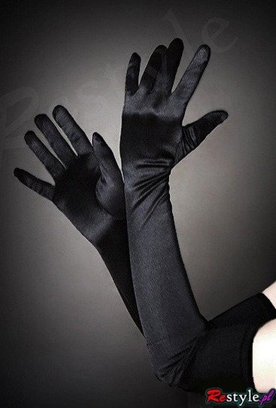 Long satin evening opera gloves