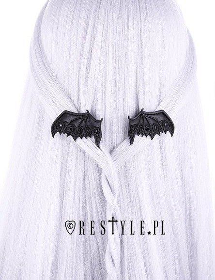 Pair of gothic BATS hairclips, lace, nugoth jewellery"LACE BAT WINGS hairclips"