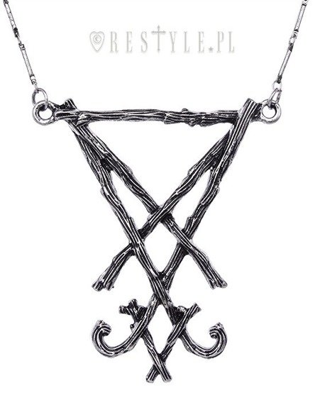 Pendant occult necklace, satanic symbol "LUCIFER SIGIL SILVER" 