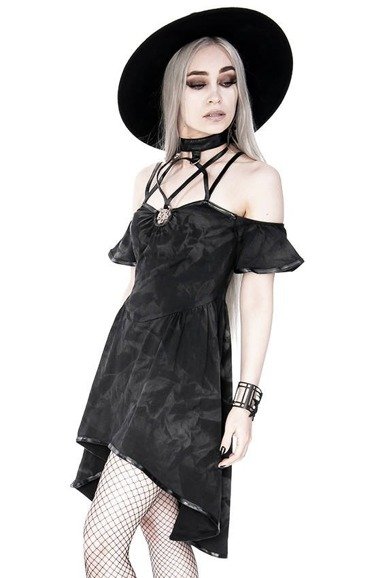 Pentagram Choker Tunic Gothic Dress With Harness Restyle