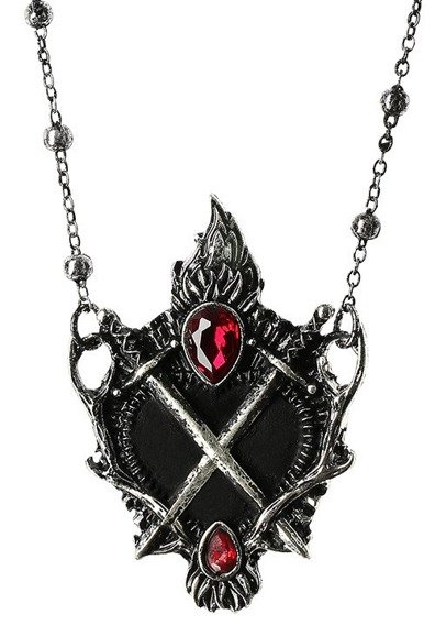 SACRED HEART Pendant Swords and antlers Necklace