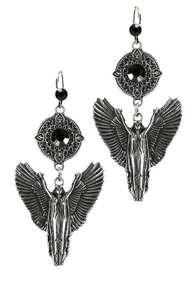 Silver  Angel Earrings English hoops