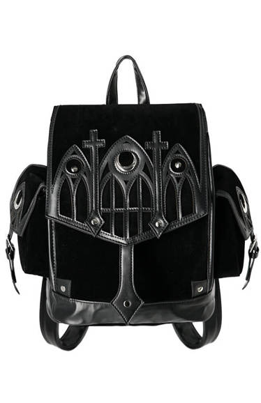 Stained Glass Cathedral Backpack Black Velvet
