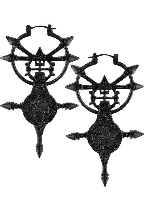 Vegvisir Earrings Black
