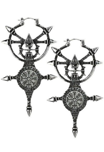 Vegvisir Earrings Silver, Pagan collection