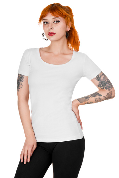 White t-shirt with Rounded neckline