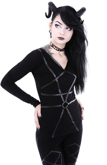 Witchy shirt with pentagram harness "PENTAGRAM BLOUSE"