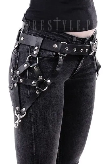 Hüftgurt Gothic-Accessoire, Gurtzeug, O-Ringe "TRIANGLE BELT"