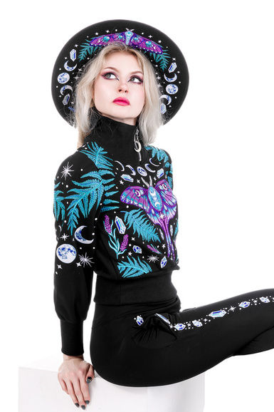 ENCHANTED FOREST SWEATSHIRT Krótka bluza z haftem