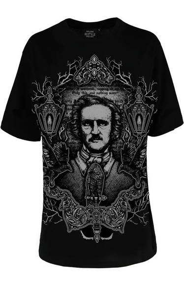 Black oversized t-shirt EDGAR POE OVERSIZED