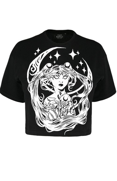 Krótki T-shirt z nadrukiem SAILOR MOON Crop top