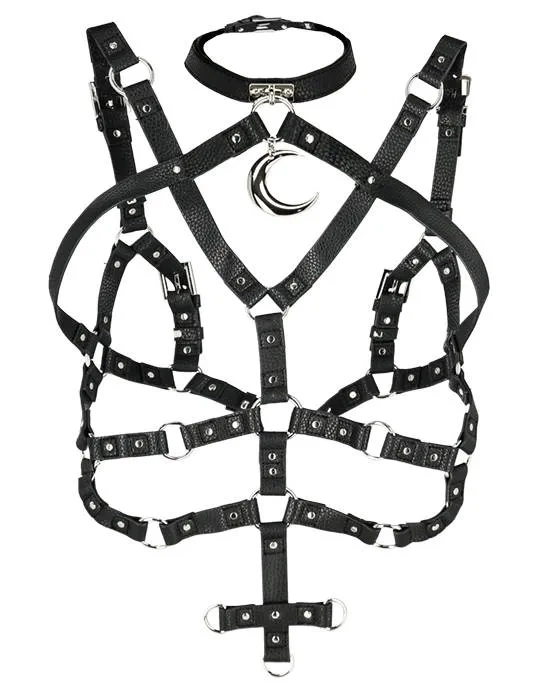 MOON HARNESS gothic body belt mit Halbmond