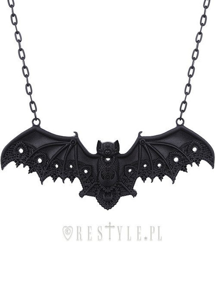 Bat pendant, Lace wings, gothic necklace "LACE BAT BLACK PENDANT"