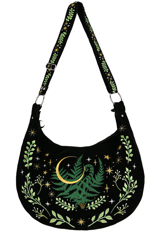 Torebka HERBAL hobo Bag Haftowana Paproć