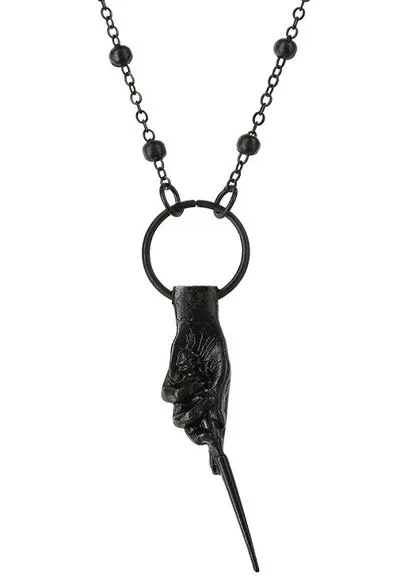 Gothic Black MAGIC WAND Anhänger Hand der Hexe