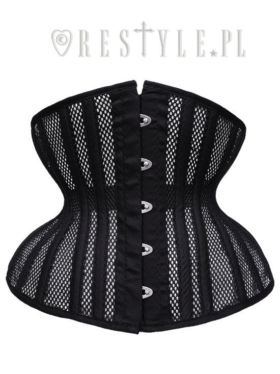 gothic corset, hourglass shape, sturdy  "CU2 Black Mesh Underbust"