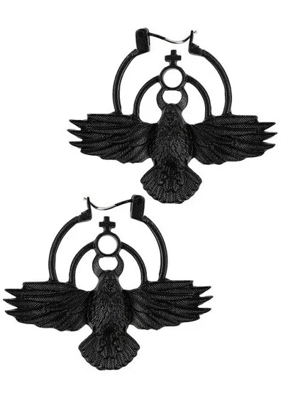 THE CROW EARRINGS Raven heidnischen Reifen