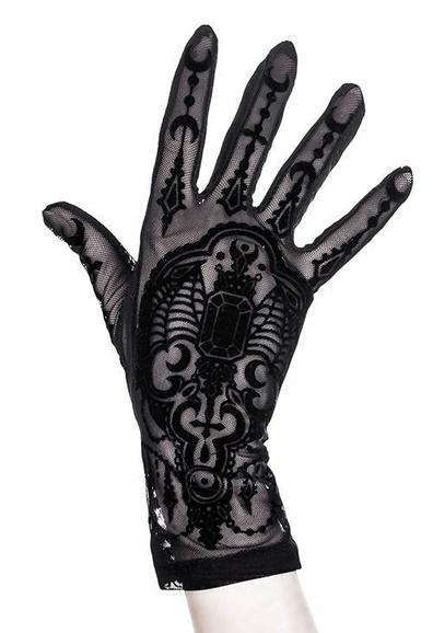 Black gothic mesh BAT GLOVES 