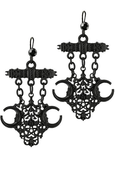 Black Gothic Fortune Teller Earrings