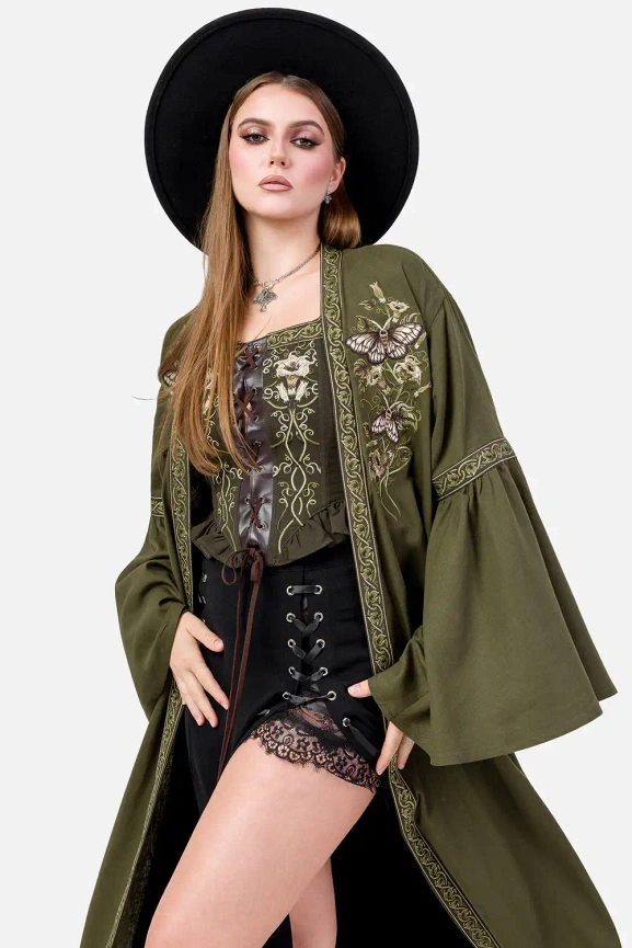 DARK BOTANY KIMONO MAXI
