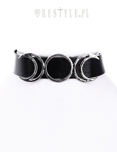 Gotycka obroża z księżycem "TRIPLE GODDESS COLLAR" 