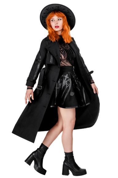 CATHEDRAL TRENCH COAT WITH LASER CUT ROSETTE