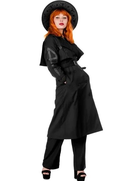 KATHEDRALEN-TRENCHCOAT MIT LASERGESCHNITTENER ROSETTE