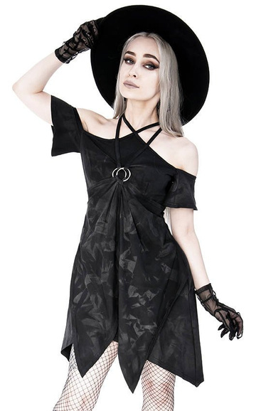 Strappy Pentagram Acid Wash Tunic Elvish Dress