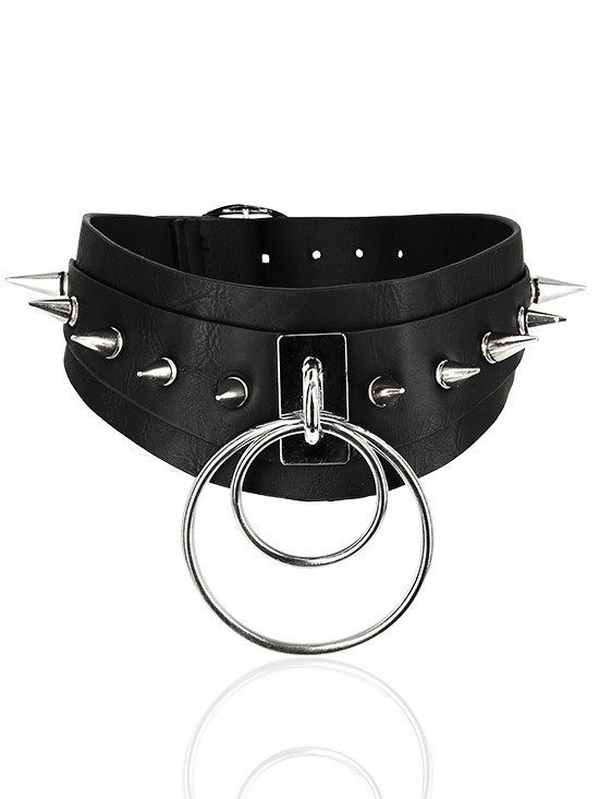 Gothic choker DOUBLE SPIKED CHOKER