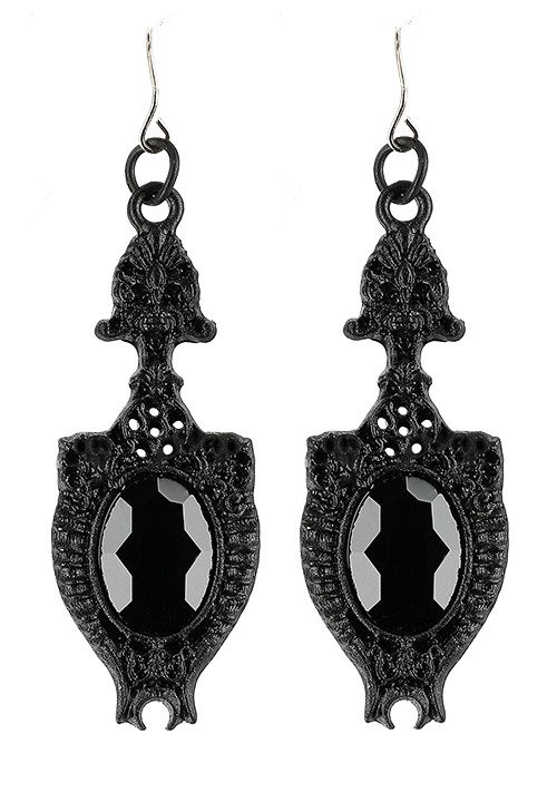 Black Earrings Dark Mirror