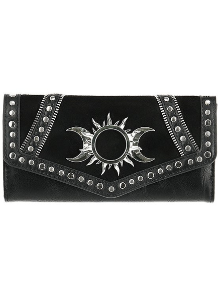 TRIPLE GODDESS WALLET Gothic moon and sun