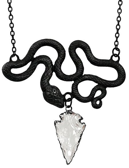 Czarny wisiorek wąż i kryształ "ENTWINE BLACK NECKLACE"