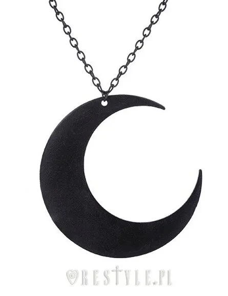 Riesiger Halbmond, okkulter Schmuck, Luna "MOON BLACK PENDANT"