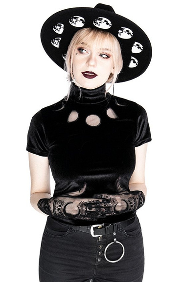 Black Velvet MOON PHASES Top Moon Witch