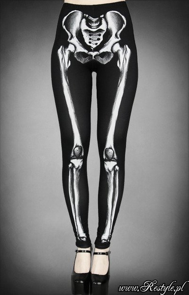 Skeleton leggings bones trousers horror pants