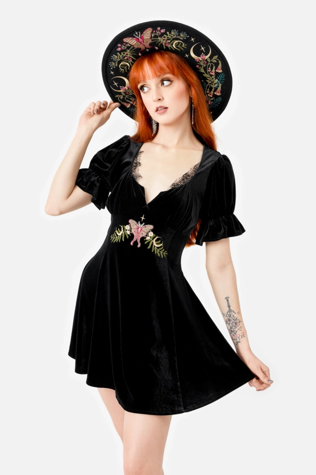 MIDNIGHT FLORA MINI DRESS