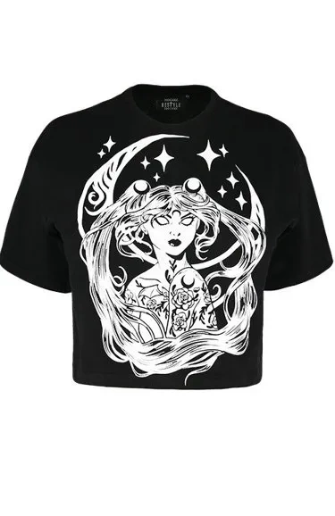 Gothic-Bluse, Nugoth-T-Shirt SAILOR MOON CROP TOP