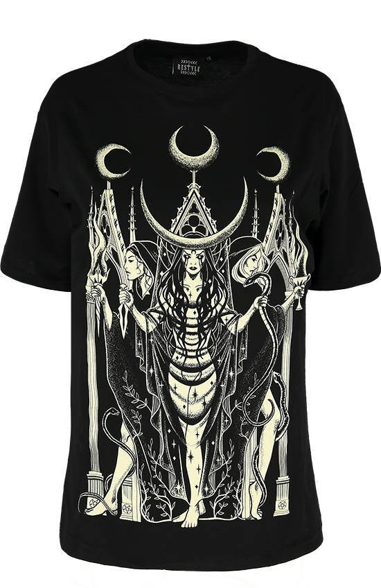 Black oversized t-shirt goddess HECATE OVERSIZED